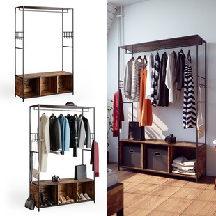 Vicco Kleiderschrank Garderobenschrank Fyrk Schlafzimmer Sitzbank Schuhschrank 