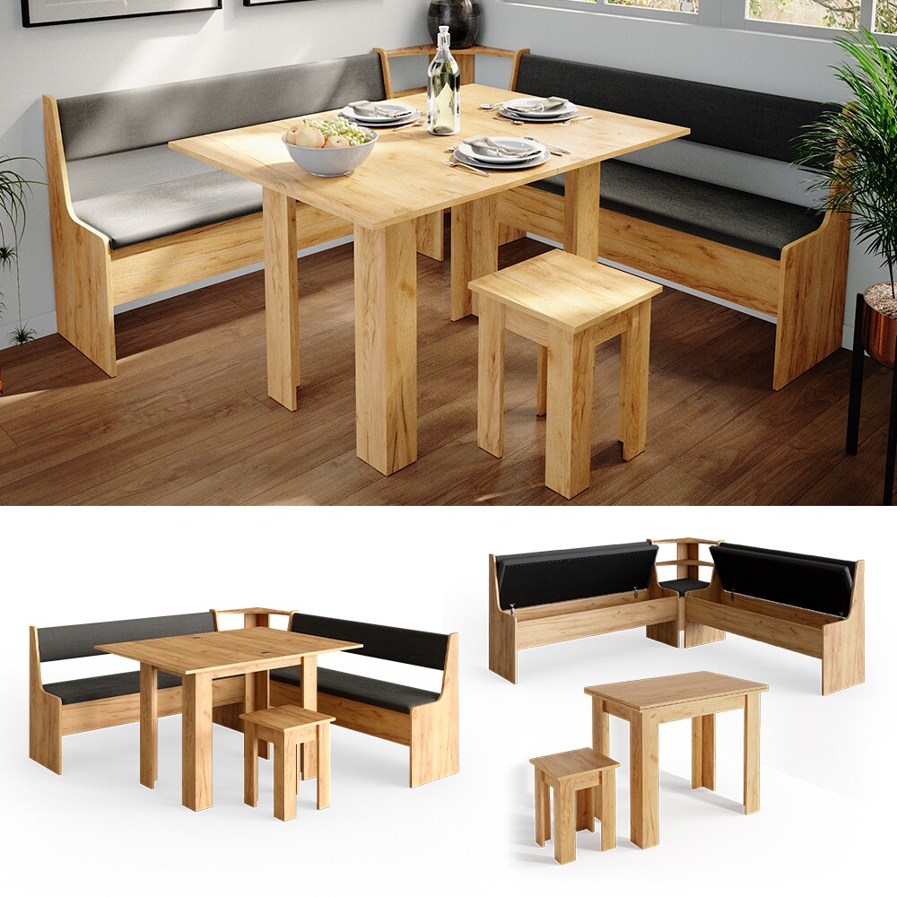 Vicco Eckbankgruppe Roman Eiche 180x180cm Esszimmergruppe Eckbank Sitzgruppe 