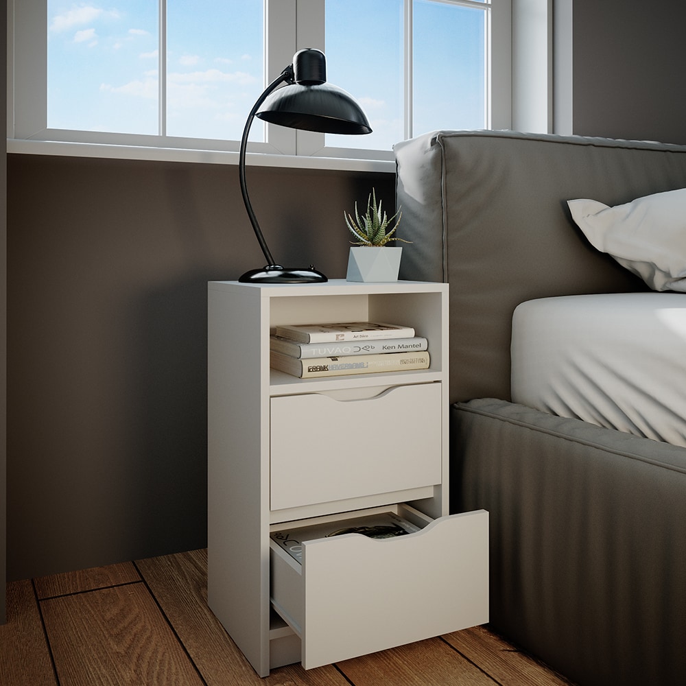 Vicco 2er Set Nachttisch Ruben weiß Nachtkommode Nachtschrank für Boxspringbett bei Marktkauf online bestellen