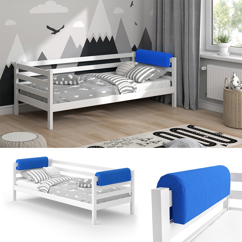 Vitalispa Bettkantenschutz Bettumrandung Kinderbett Kantenschutz blau Babybett 