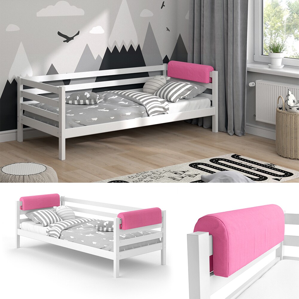 Vitalispa Bettkantenschutz Bettumrandung Kinderbett Kantenschutz rosa Babybett 