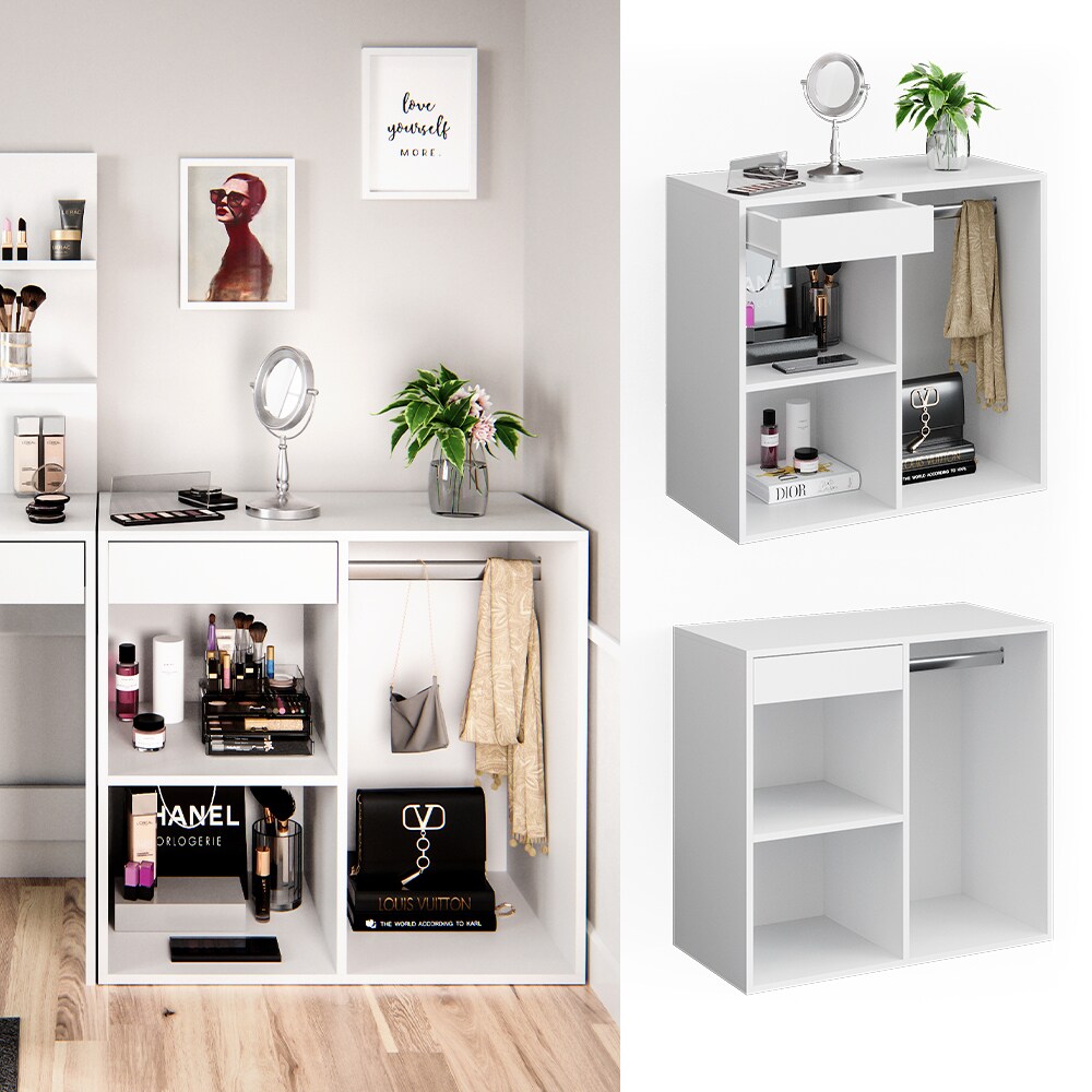 Vicco Beistellschrank Anstellschrank f&uuml;r Schminktisch Isabelle mit Schublade 