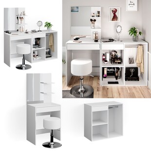 Vicco Schminktisch Frisiertisch Schminkkommode Isabelle + Hocker Beistellschrank 