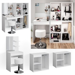 Vicco Schminktisch Frisiertisch Schminkkommode Isabelle + Hocker Beistellschrank 