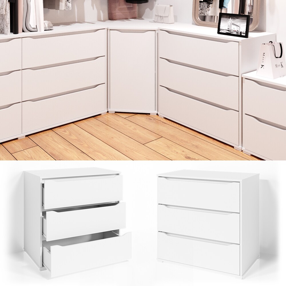 Vicco Kommode Velina Creme - 80x103cm Mit 6 Fächern Modernes Design