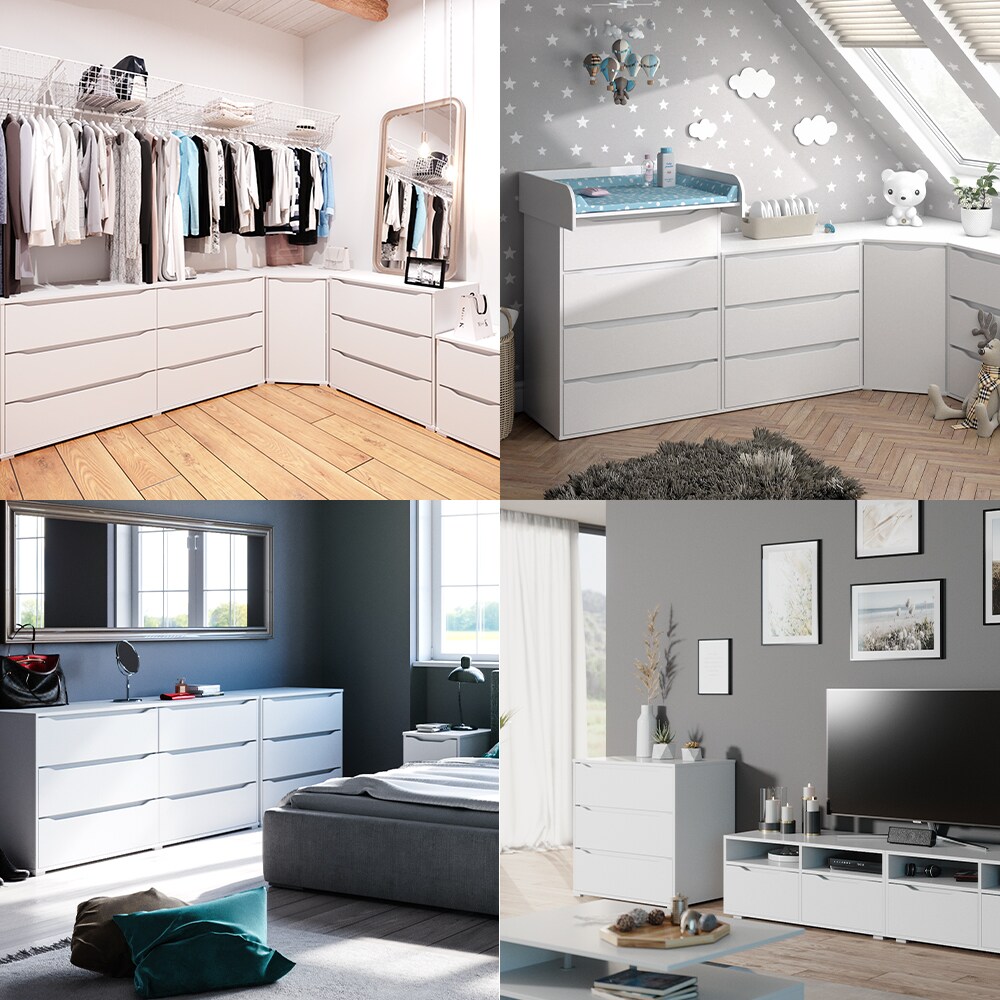 VICCO Kommode RUBEN Weiß 3 Schubladen 80cm Sideboard Mehrzweckschrank Schrank bei Marktkauf online bestellen