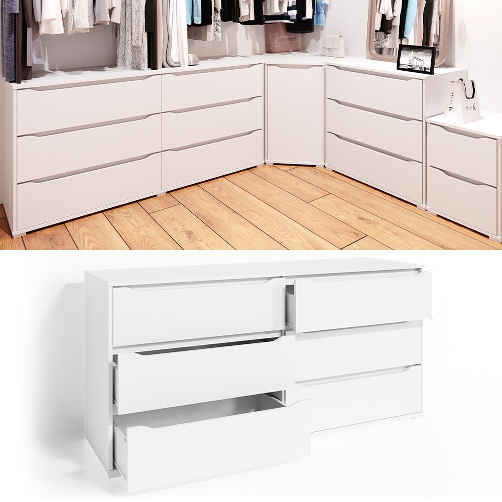 VICCO Kommode RUBEN Weiß 6 Schubladen 160 cm Sideboard Mehrzweckschrank Schrank