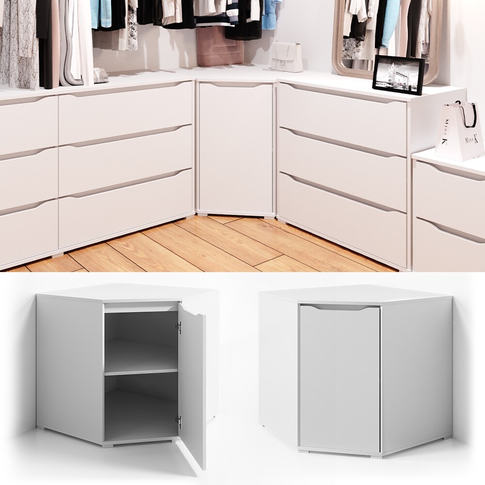 VICCO Eck Kommode RUBEN Weiß Sideboard Mehrzweckschrank Schrank Kleiderschrank