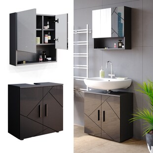 Vicco Badmöbel Set Badezimmermöbel Irma Spiegelschrank Waschbeckunterschrank 