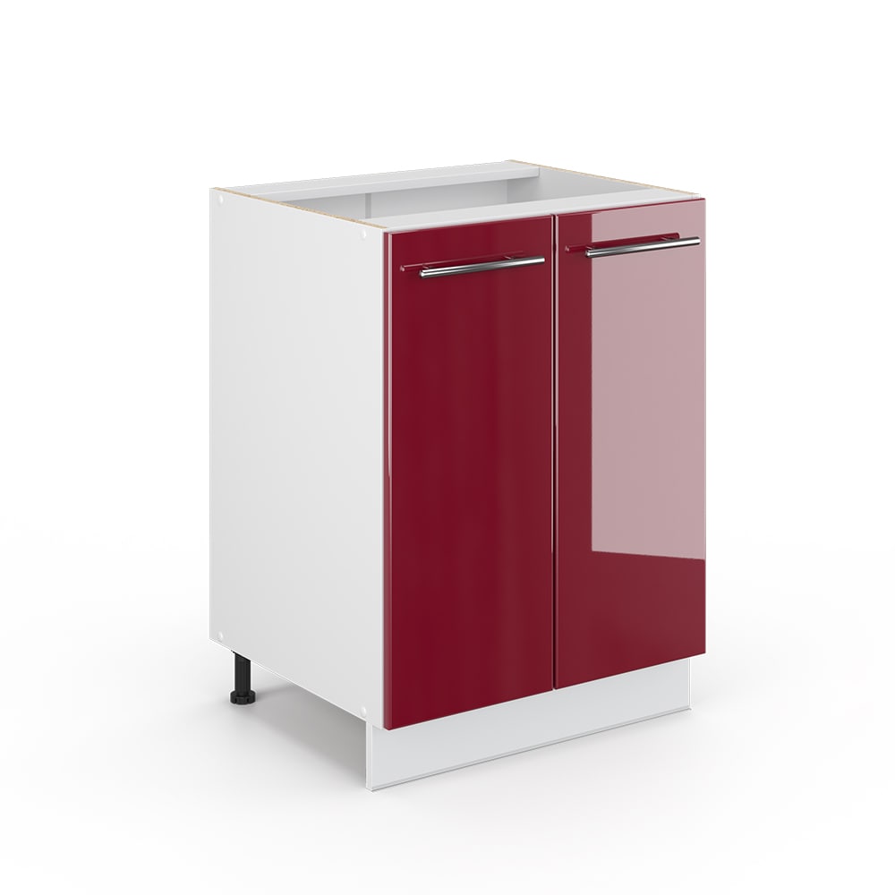 VICCO Unterschrank 60 cm Bordeaux Hochglanz K&uuml;chenschrank H&auml;ngeschrank K&uuml;chenzeile Fame-Line 