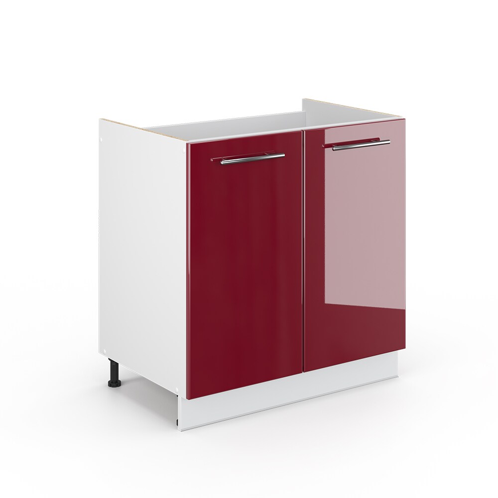 VICCO Sp&uuml;lenunterschrank 80 cm Bordeaux Hochglanz K&uuml;chenschrank H&auml;ngeschrank K&uuml;chenzeile Fame-Line 