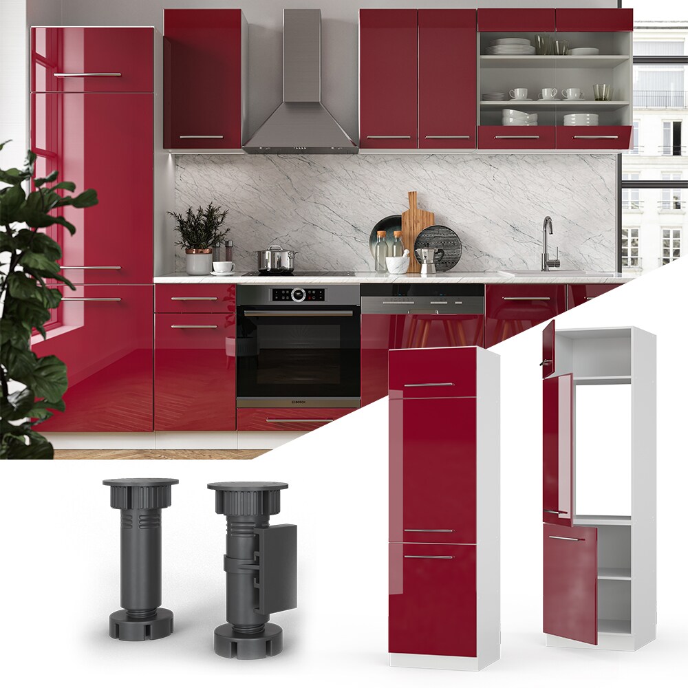 VICCO K&uuml;hlumbauschrank 60 cm K&uuml;chenschrank Hochschrank K&uuml;chenzeile Fame-Line 