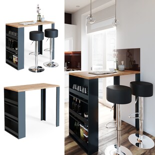 VICCO Bartisch Bartresen Stehtisch Tisch Tresentisch Bistrotisch Eiche Anthrazit 