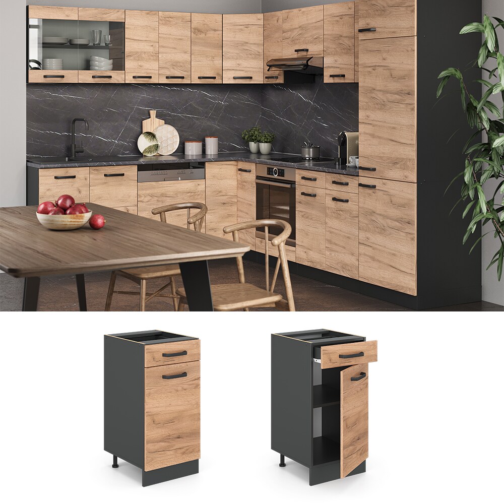 VICCO K&uuml;chenschrank Unterschrank Schubunterschrank 40 cm R-Line Anthrazit 