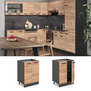 VICCO Küchenschrank Unterschrank60 cm R-Line Anthrazit 
