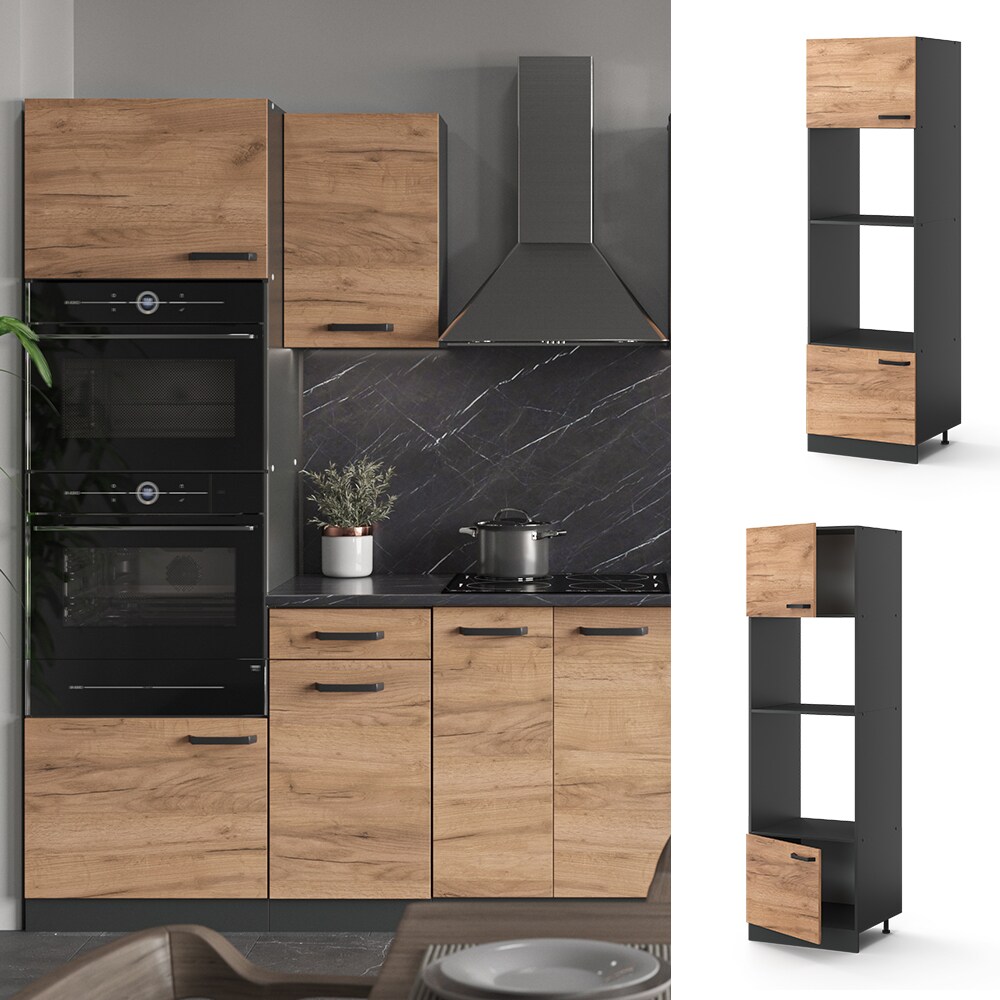 VICCO K&uuml;chenschrank Mikrowellenumbauschrank 60 cm R-Line Anthrazit 