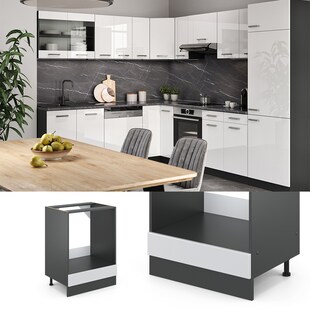 VICCO Küchenschrank Herdumbauschrank 60 cm R-Line Anthrazit 