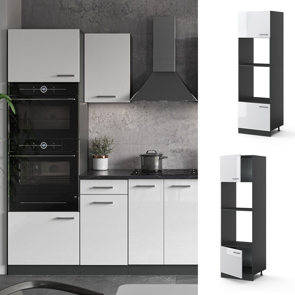 VICCO K&uuml;chenschrank Mikrowellenumbauschrank 60 cm R-Line Anthrazit 