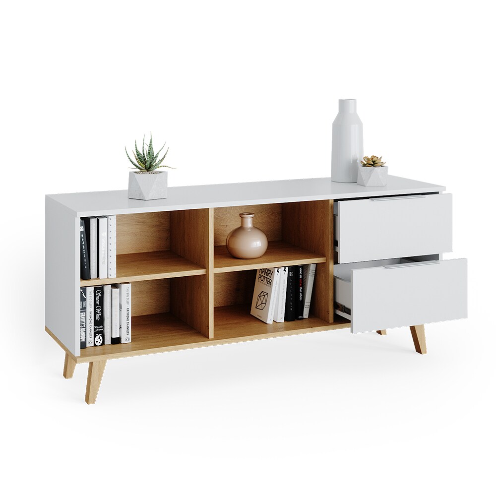 Vicco Sideboard Nautica, White/Sonoma, 90 x 61 cm