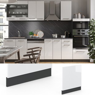 VICCO Geschirrspülerfront 60 cm Weiß Hochglanz Küchenschrank Blende Küchenzeile Fame-Line 