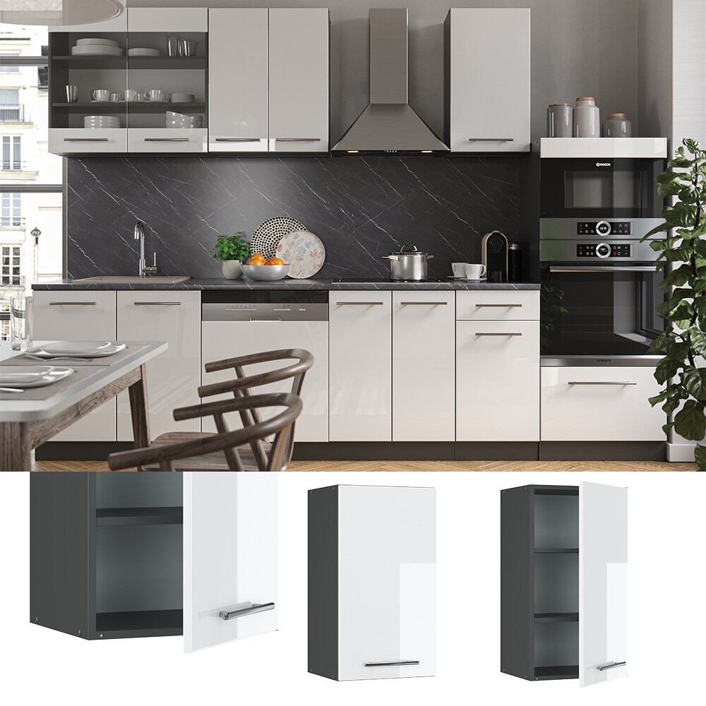 VICCO H&auml;ngeschrank 40 cm Wei&szlig; Hochglanz K&uuml;chenschrank H&auml;ngeschrank K&uuml;chenzeile Fame-Line 