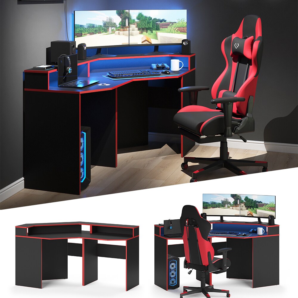 Vicco Gaming Desk Eckschreibtisch Kron Schreibtisch Gamer PC Tisch Computertisch 