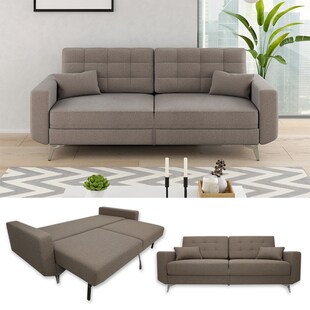 VitaliSpa Schlafsofa Schlafcouch Boxspringsofa York Schlaffunktion Bettkasten 