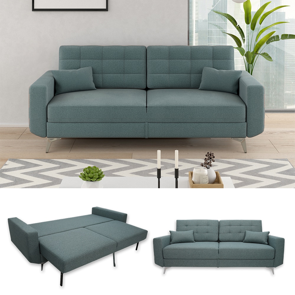 VitaliSpa Schlafsofa Schlafcouch Boxspringsofa York Schlaffunktion Bettkasten 