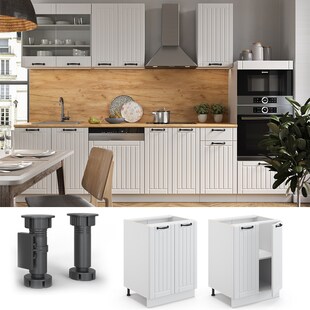 Vicco Unterschrank 60 cm FAME Line Küchenschrank Küchenzeile Landhaus Anthrazit 