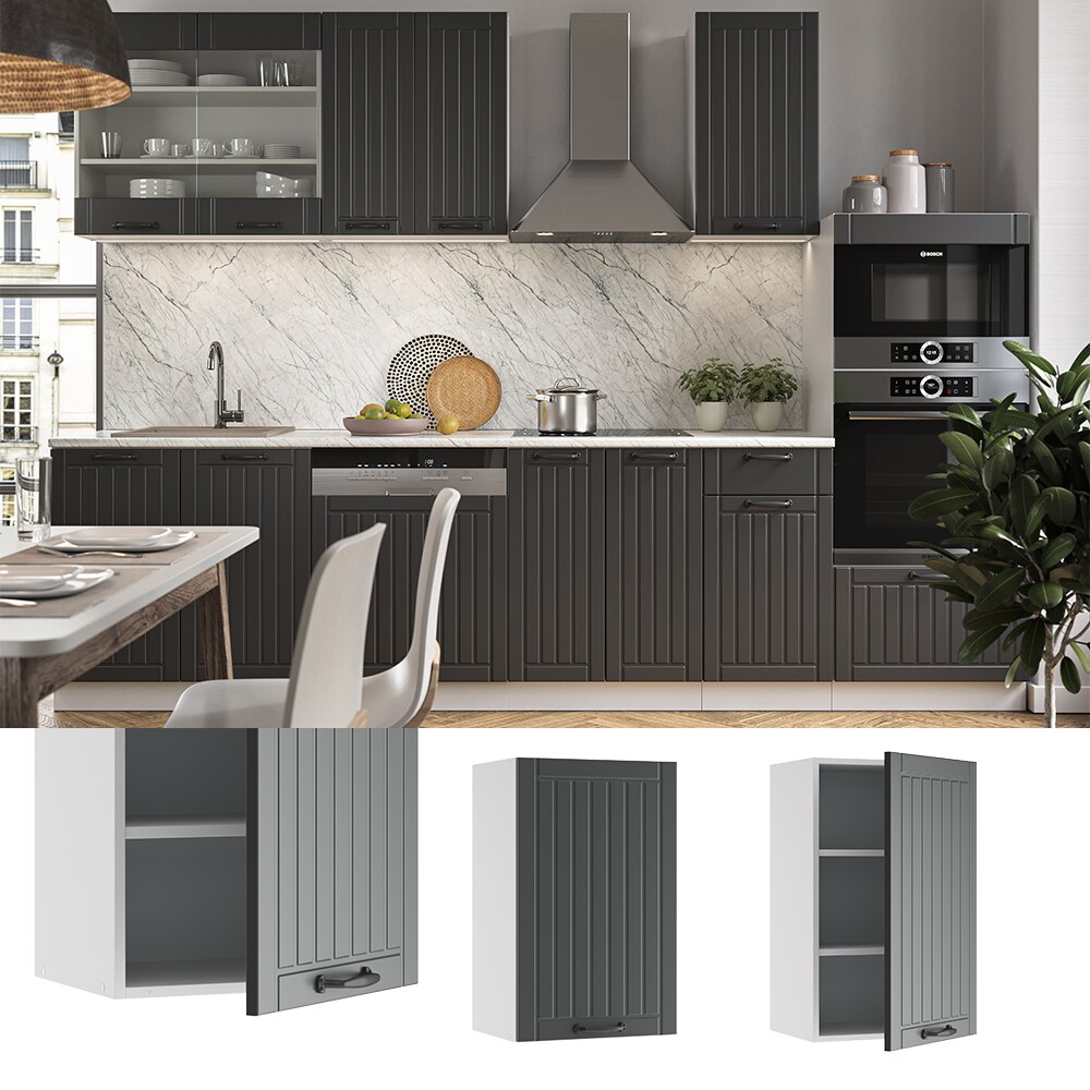 Vicco H&auml;ngeschrank 45 cm FAME Line K&uuml;chenschrank K&uuml;chenzeile Landhaus Anthrazit 