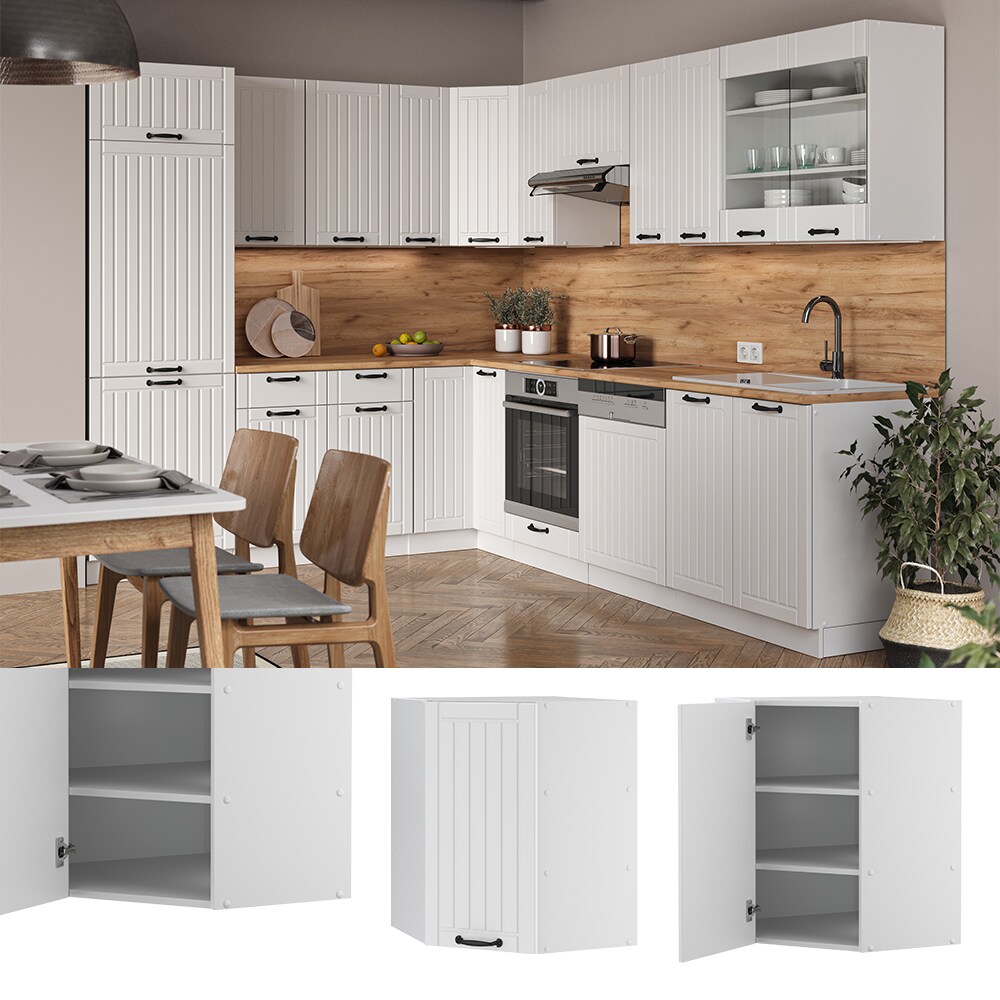 Vicco Eckh&auml;ngeschrank 57 cm FAME Line K&uuml;chenschrank K&uuml;chenzeile Landhaus Wei&szlig; 