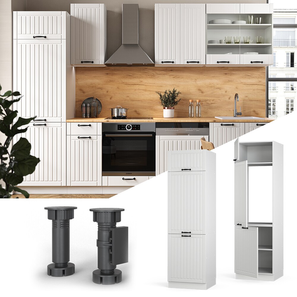 Vicco K&uuml;hlumbauschrank 60 cm FAME Line K&uuml;chenschrank K&uuml;chenzeile Landhaus Wei&szlig; 