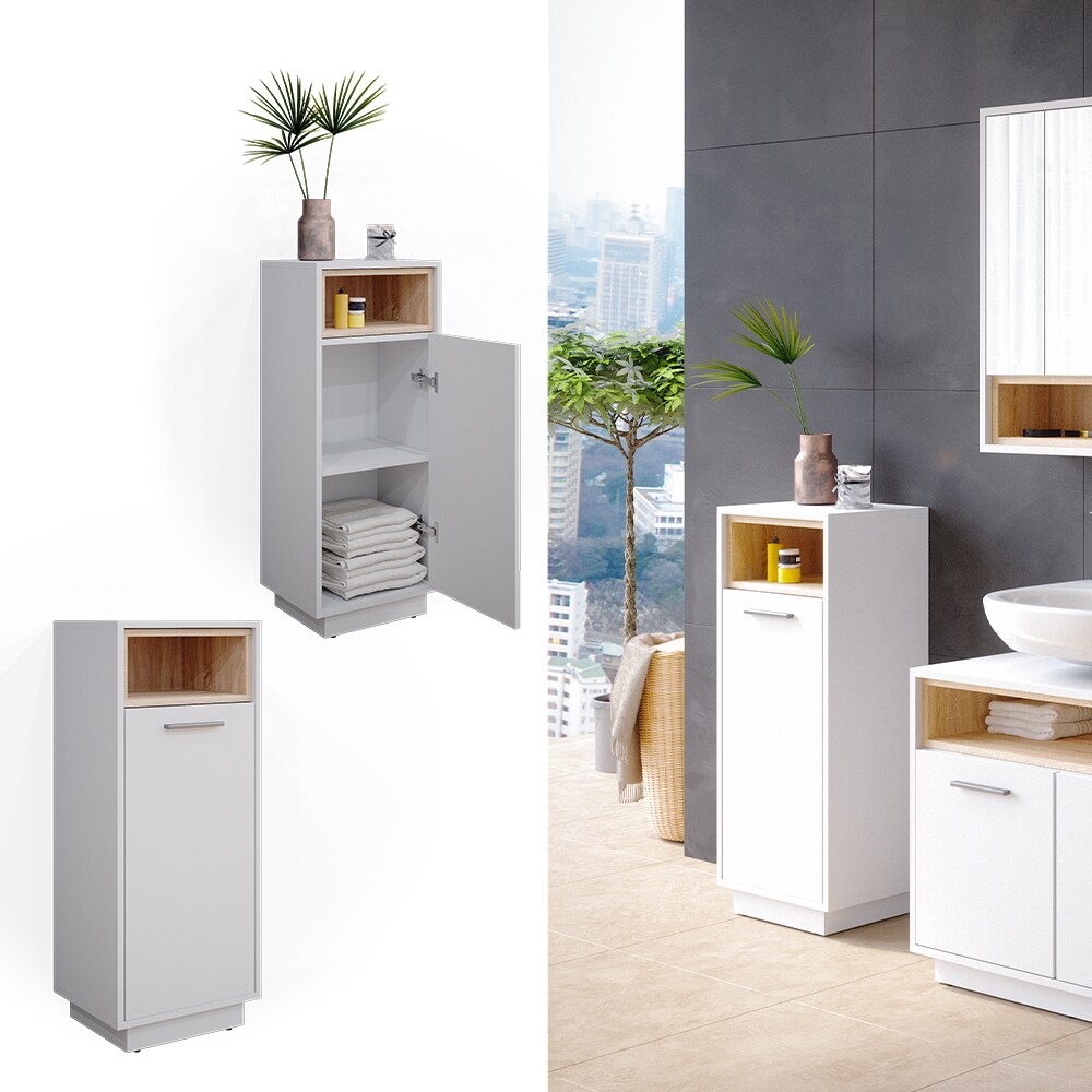 Vicco Badschrank Badezimmerschrank Midischrank Beatrice wei&szlig; Badregal Badm&ouml;bel 