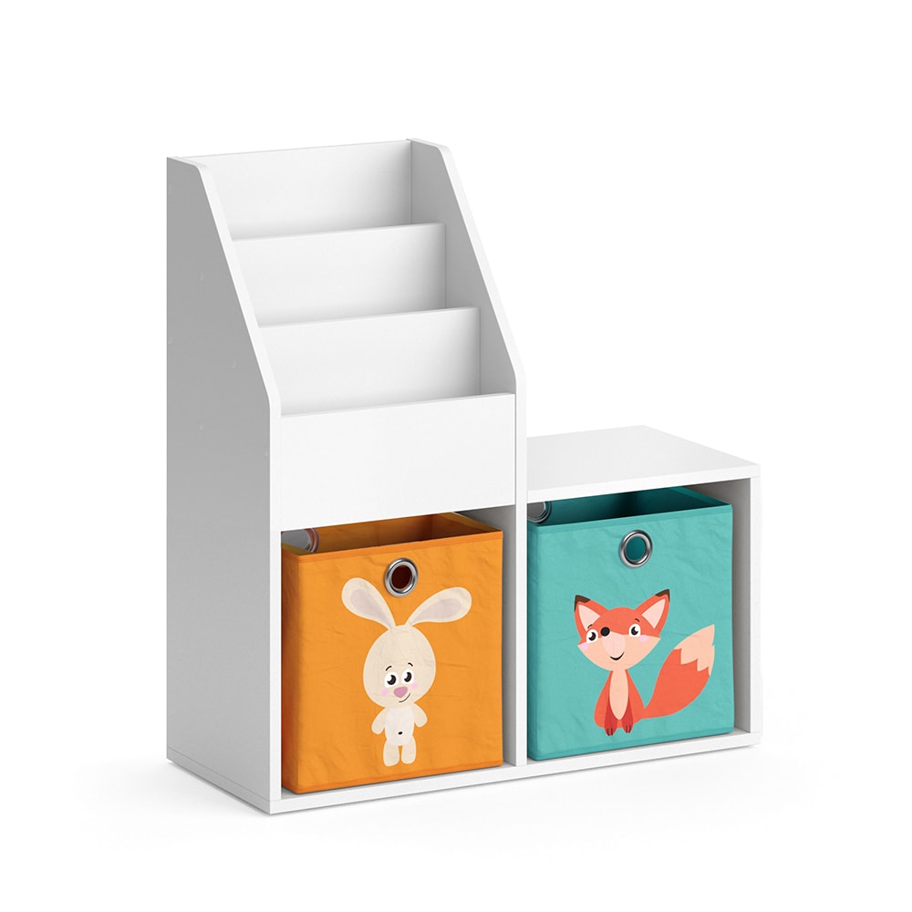 Vicco Kinderregal Aufbewahrungsregal Spielzeugablage Luigi Wei&szlig; Sitzbank Faltbox 