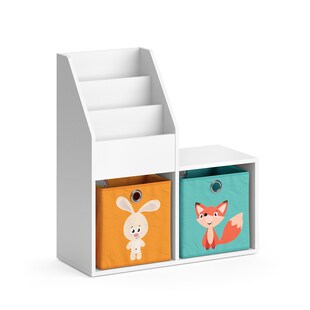 Vicco Kinderregal Aufbewahrungsregal Spielzeugablage Luigi Weiß Sitzbank Faltbox 