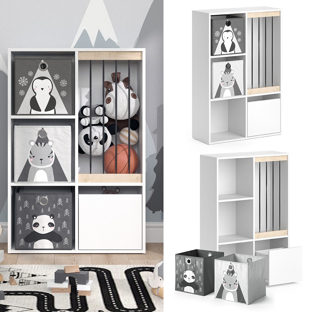 Vicco Kinderregal Spielzeugregal Spielzeugablage Luigi Wei&szlig; Faltbox Aufbewahrung 