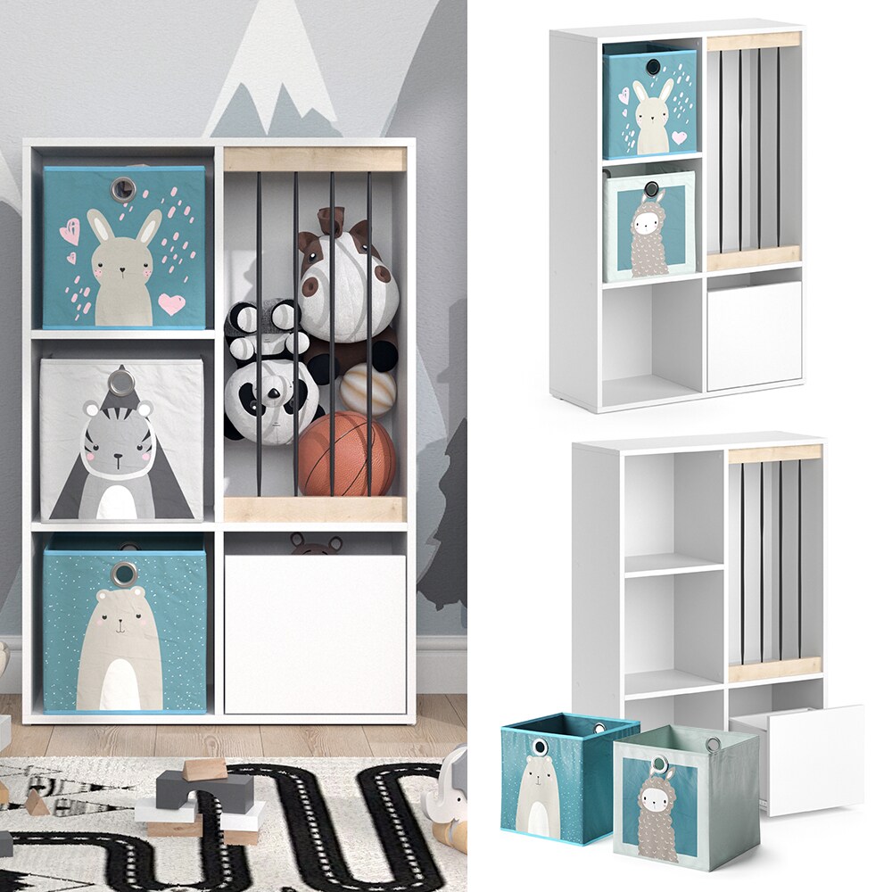 Vicco Kinderregal Spielzeugregal Spielzeugablage Luigi Wei&szlig; Faltbox Aufbewahrung 