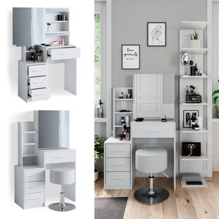 Vicco Schminktisch Frisiertisch Schminkkommode Conrada + Hocker Frisierkommode 