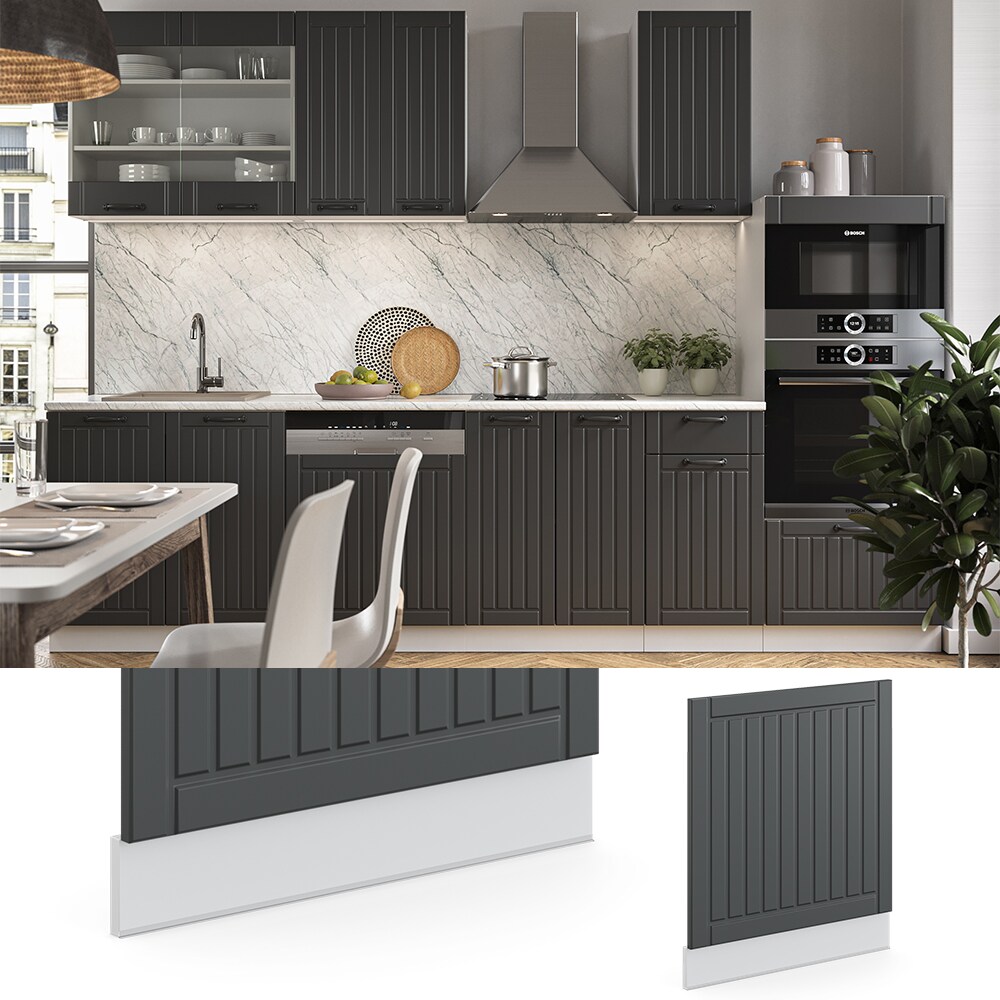 Vicco Geschirrsp&uuml;lerblende 60 cm FAME Line K&uuml;chenschrank K&uuml;chenzeile Landhaus Anthrazit 