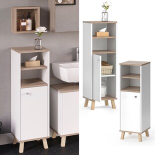 Vicco Midischrank Badschrank Badregal Senyo Sonoma/Weiß 2 Fächer Badmöbel 