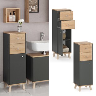 Vicco Midischrank Badschrank Badregal Senyo Goldkraft/ANT 2 Schubladen Badmöbel 
