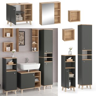 Vicco Badmöbelset Midischrank Hochschrank Unterschrank Spiegelschrank Senyo G/A 