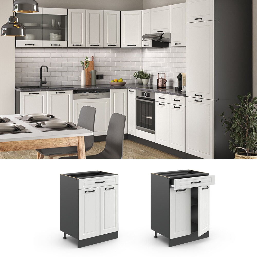 Vicco Schubunterschrank 60 cm Anthrazit K&uuml;chenschrank Unterschrank K&uuml;chenzeile R-Line 