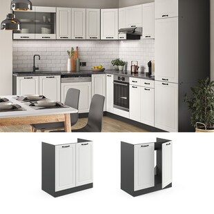 Vicco Spülenunterschrank 80 cm Anthrazit Küchenschrank Unterschrank Küchenzeile R-Line 