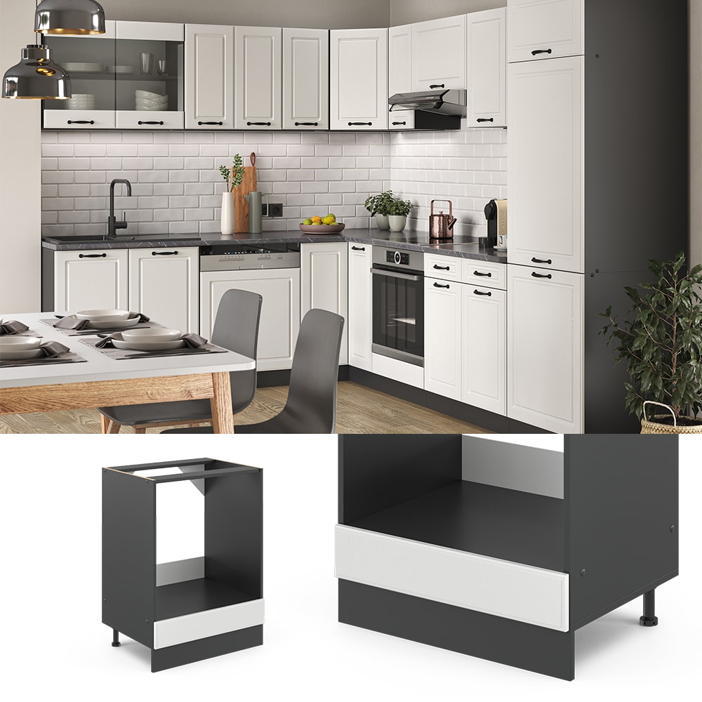 Vicco Herdumbauschrank 60 cm Anthrazit K&uuml;chenschrank Unterschrank K&uuml;chenzeile R-Line 