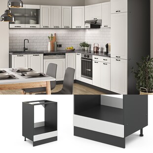 Vicco Herdumbauschrank 60 cm Anthrazit Küchenschrank Unterschrank Küchenzeile R-Line 