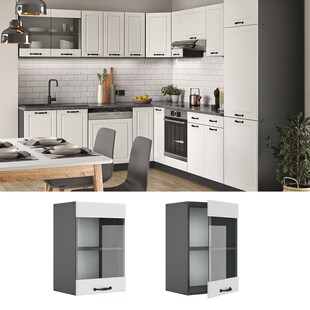 Vicco Hängeglasschrank 40 cm Anthrazit Küchenschrank Hängeschrank Küchenzeile R-Line 