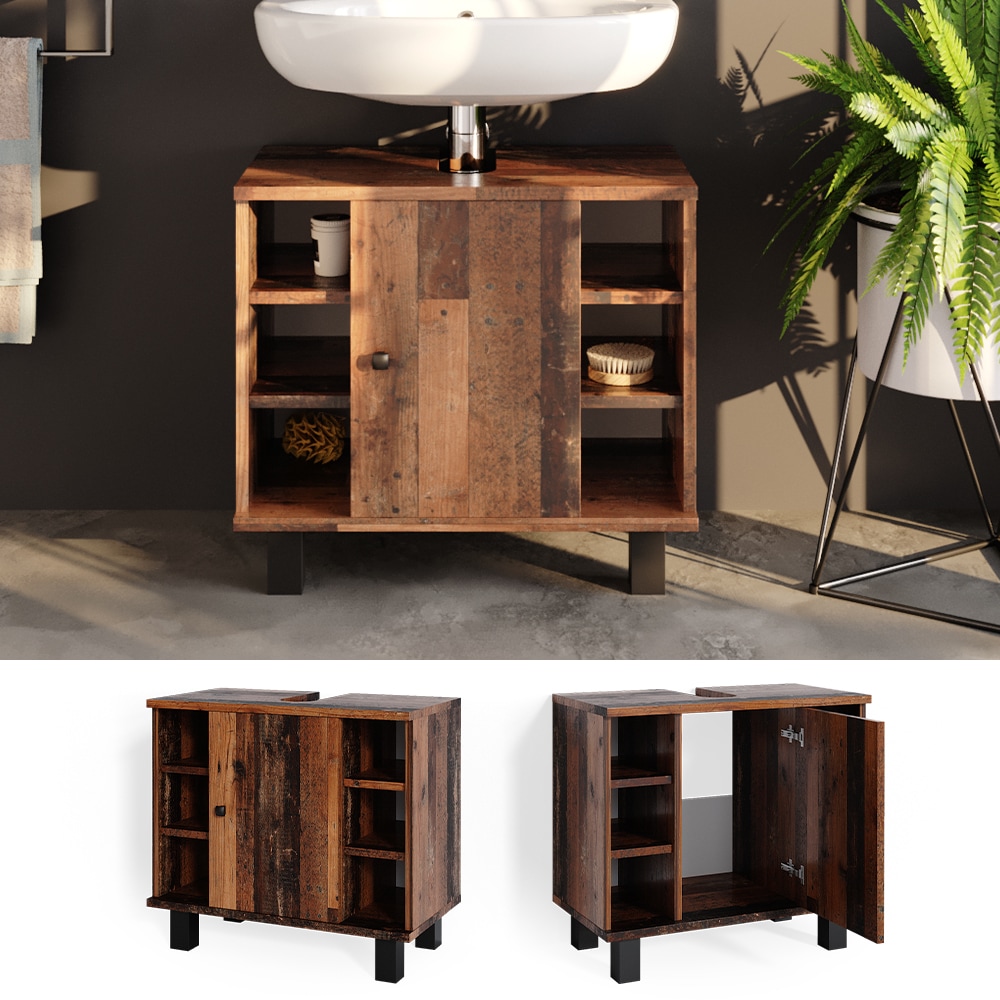 Vicco Waschtischunterschrank Badschrank Unterschrank Fynn Old Style Badm&ouml;bel 