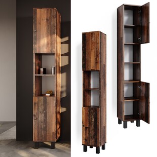 Vicco Hochschrank Badschrank Badezimmerschrank Fynn Old Style Badmöbel 190 x 30 