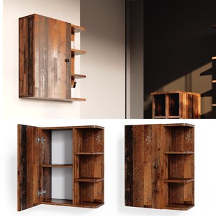 Vicco Hängeschrank Badschrank Badezimmerschrank Fynn Badmöbel mit Ablagen Regal 